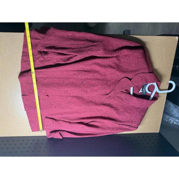 Miss Dorby Women's Deep Red Jacquard Floral Skirt Suit 12 - Picture 8 of 14